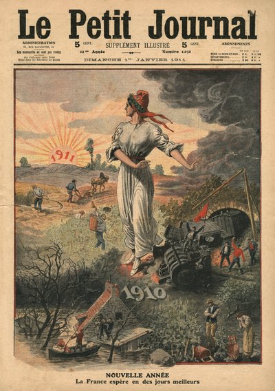New Year, France Hopes for Better Days, Illustration from 
